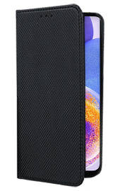 Кожен калъф тефтер и стойка Magnetic FLEXI Book Style за Samsung Galaxy A23 4G SM-A235F /  Samsung Galaxy A23 5G SM-A236U черен